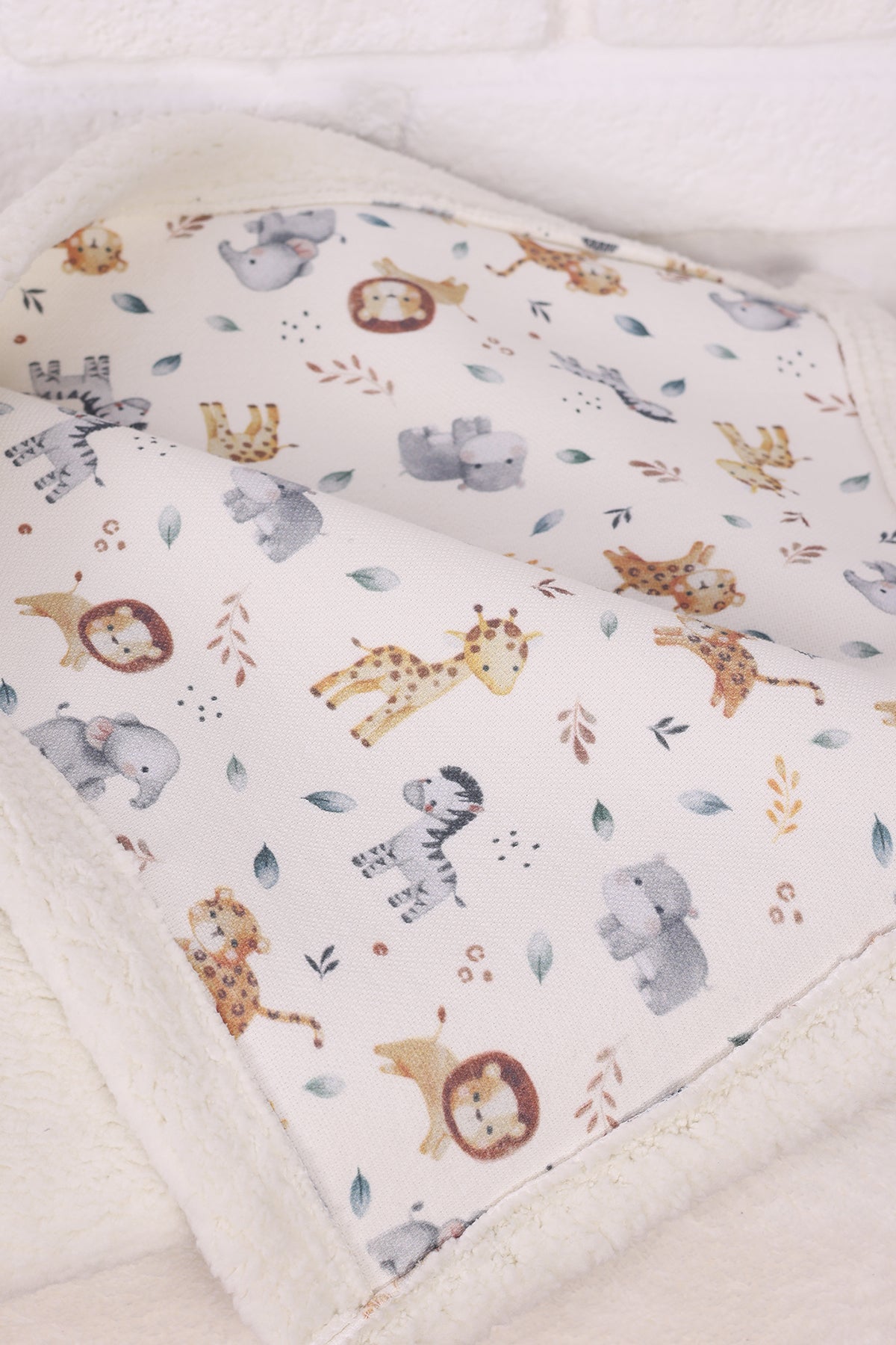 Baby Blanket  Lamb Down Fabric and Muslin Blanket 33x39 inches