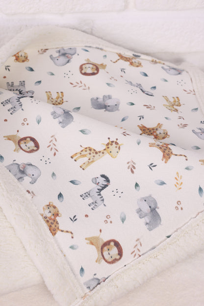 Baby Blanket  Lamb Down Fabric and Muslin Blanket 33x39 inches