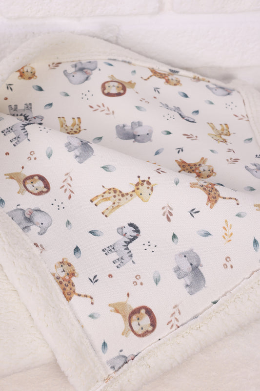 Baby Blanket  Lamb Down Fabric and Muslin Blanket 33x39 inches