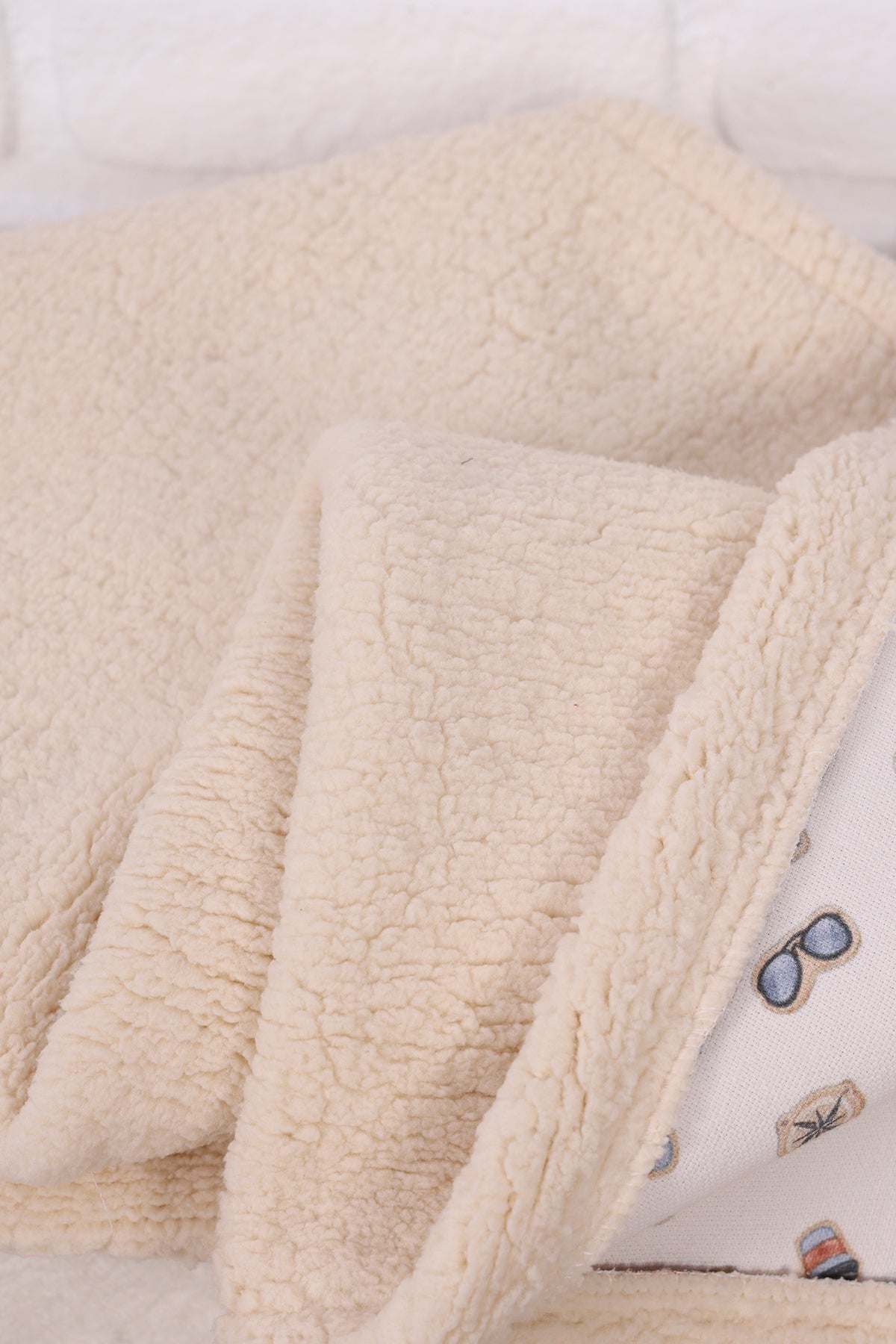 Baby Blanket  Lamb Down Fabric and Muslin Blanket 33x39 inches