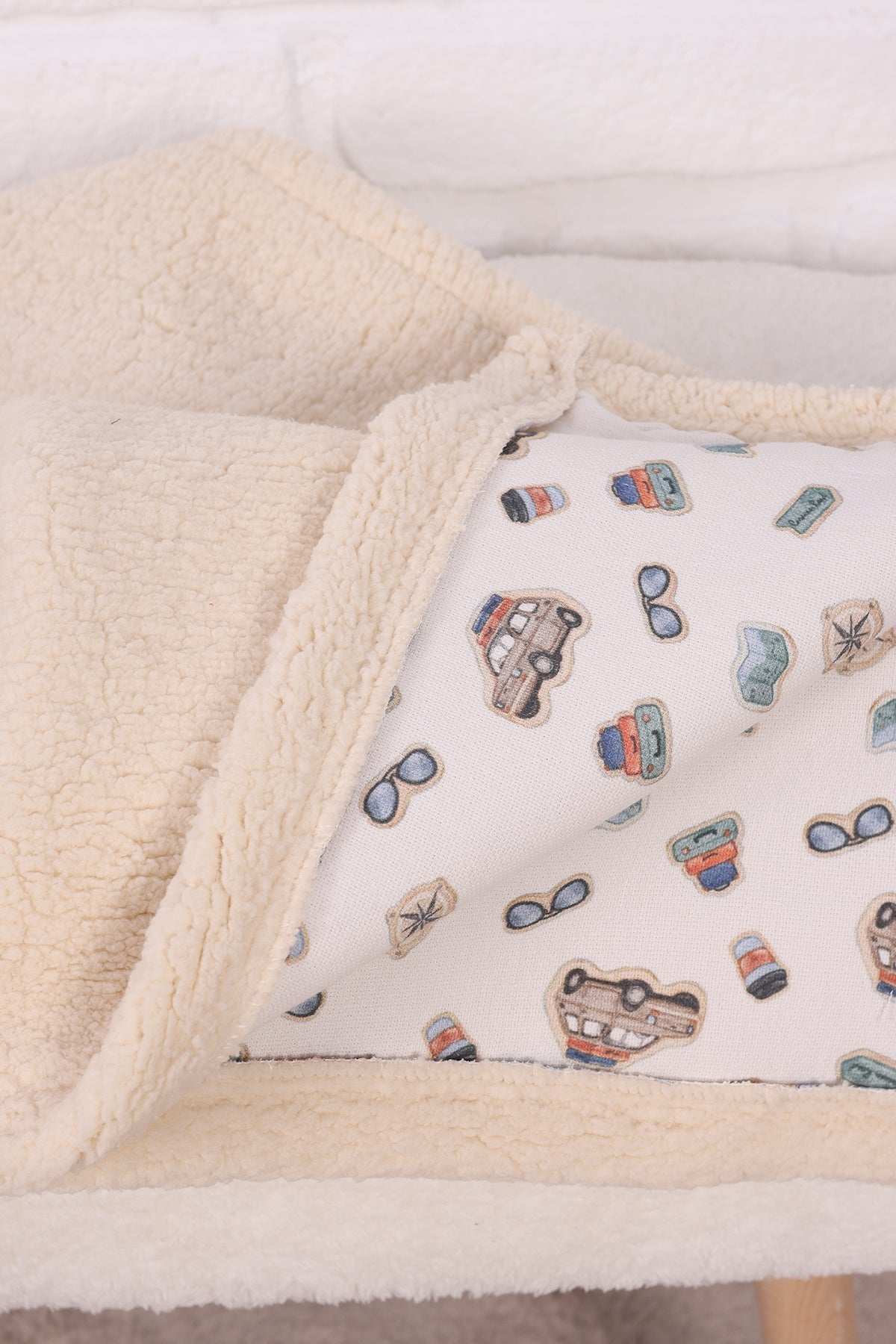 Baby Blanket  Lamb Down Fabric and Muslin Blanket 33x39 inches
