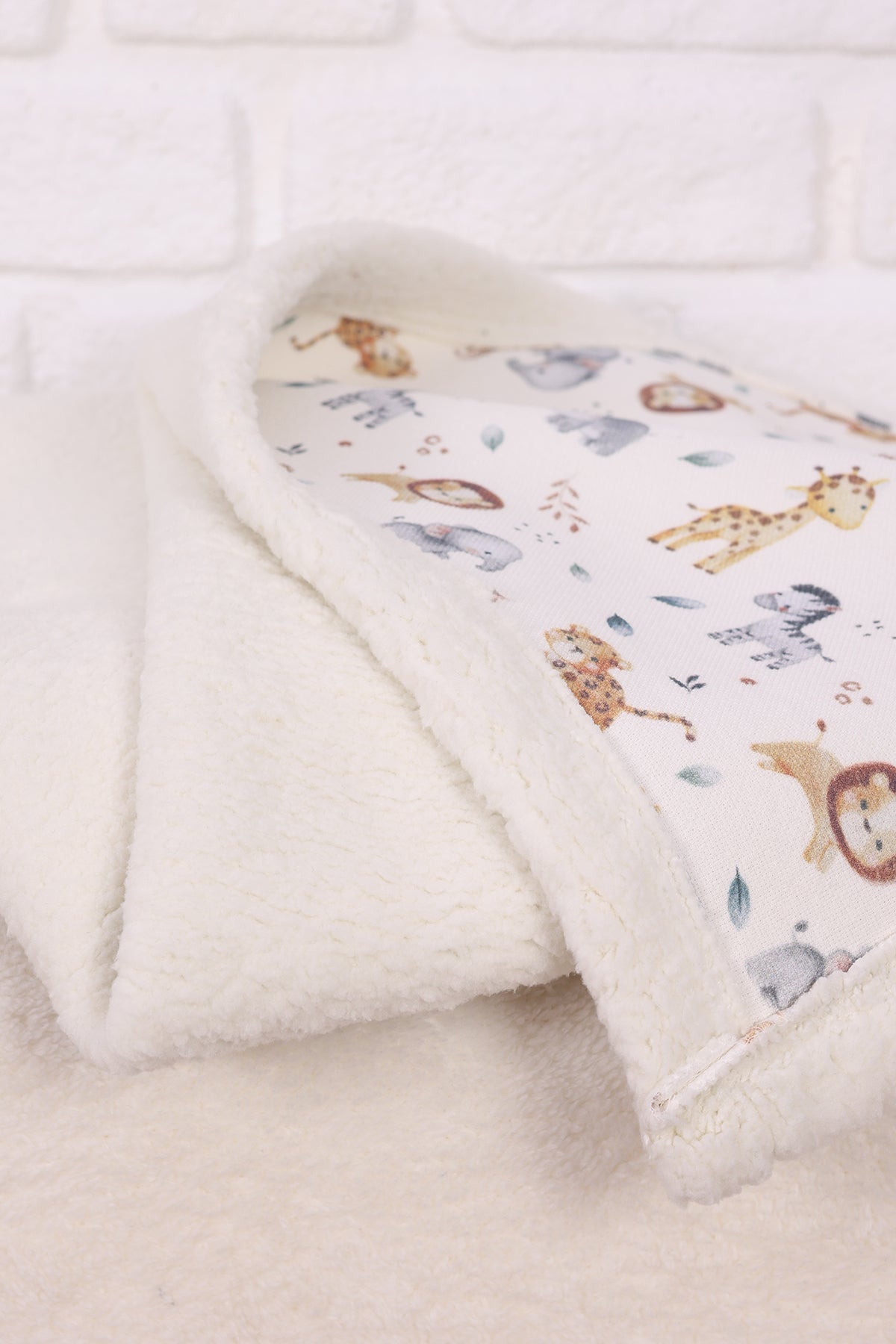 Baby Blanket  Lamb Down Fabric and Muslin Blanket 33x39 inches