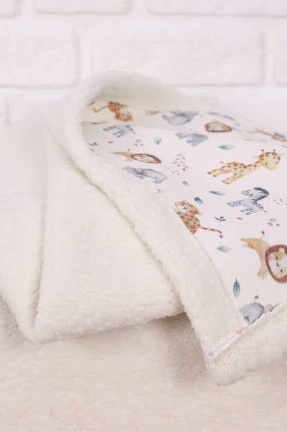 Baby Blanket  Lamb Down Fabric and Muslin Blanket 33x39 inches