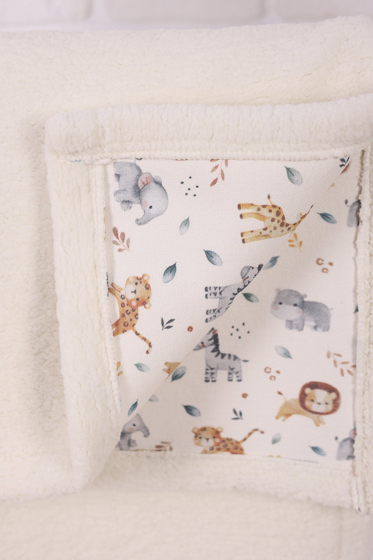 Baby Blanket  Lamb Down Fabric and Muslin Blanket 33x39 inches